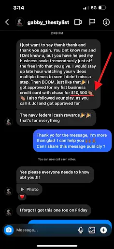 $10k Chase Business Credit Card Approved