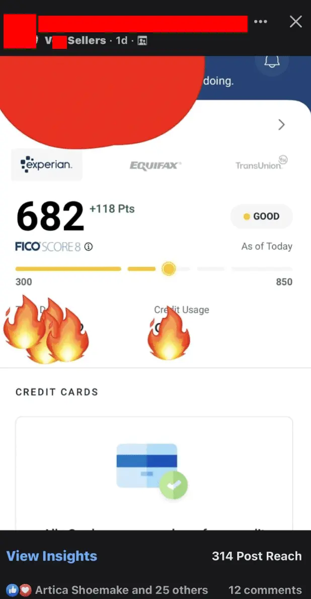 118-Point Credit Score Increase