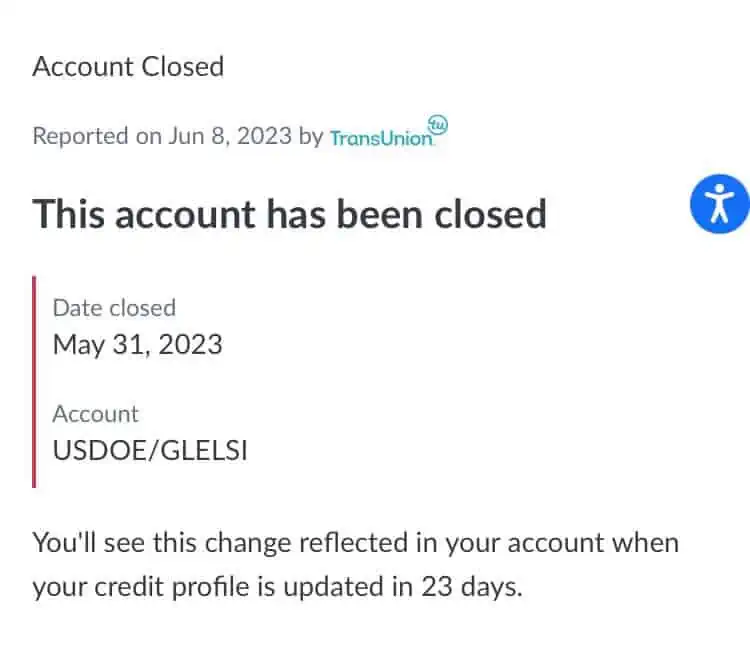 Student Loan Account Closed Student Loan Account Closed