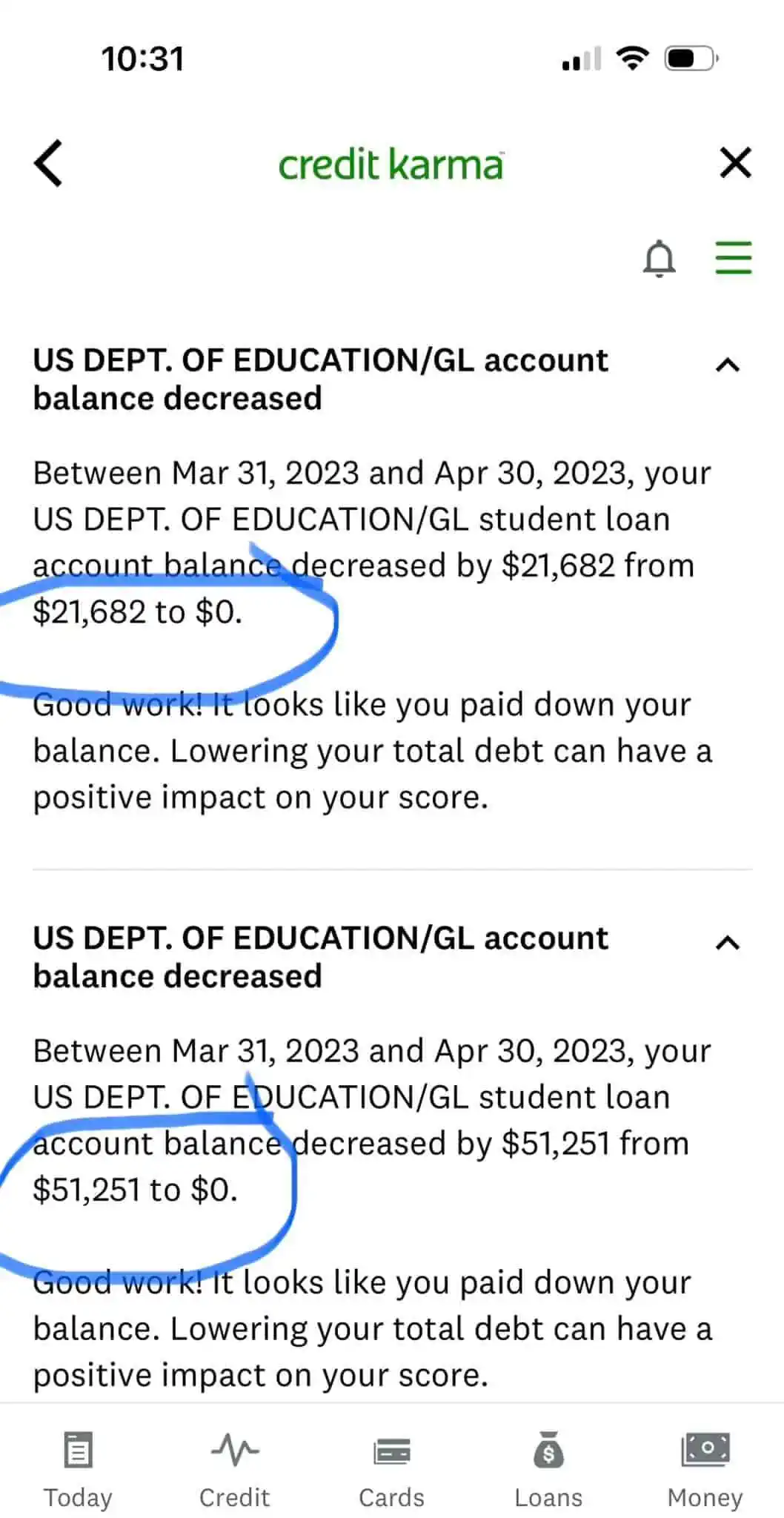 $72k in Student Loans Closed